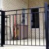 Small Gate fabricated to fit at top of steps in between customer's existing railing on home.  Custom fabricated to blend in with customer's already existing fabrication on his home.